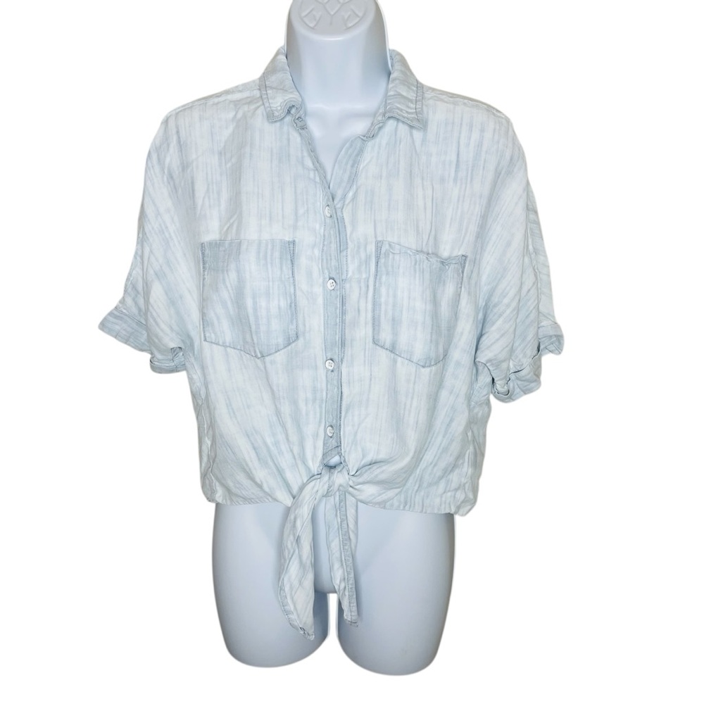 Bella Dahl Tie Front Light Blue Shirt
